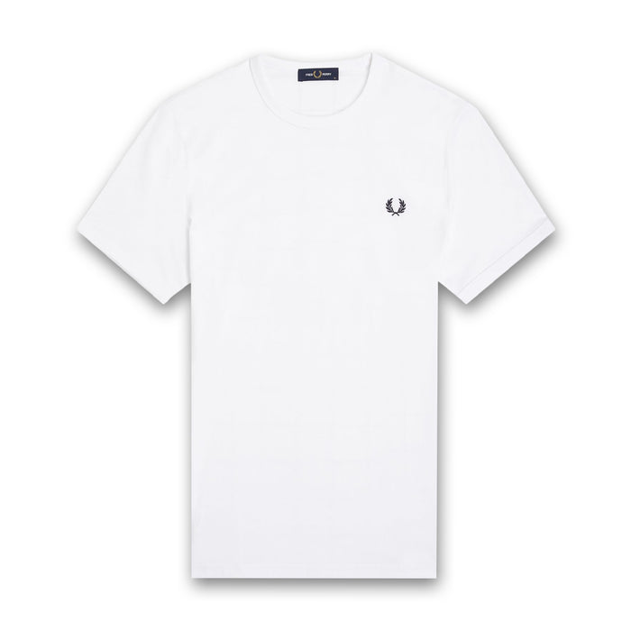 Fred Perry - Ringer T-Shirt in White - Nigel Clare