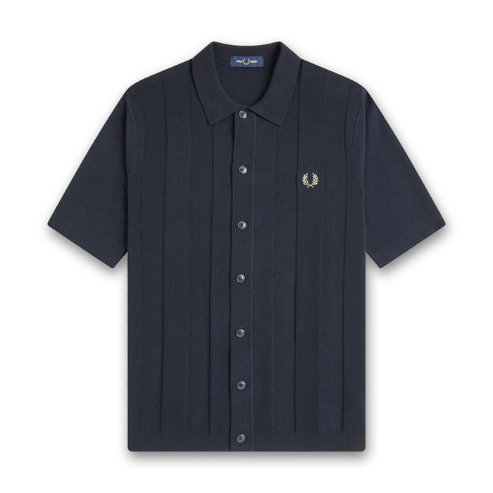 Fred Perry - Tonal Vertical Stripe Shirt in Navy - Nigel Clare