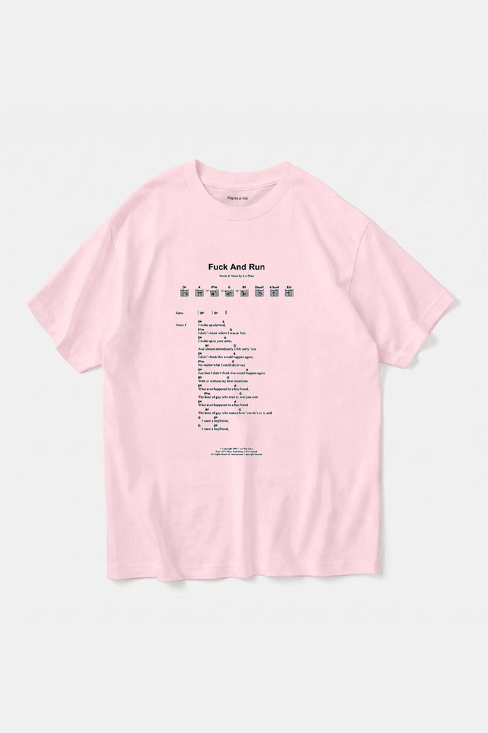 FUCK AND RUN Tee - Pink / Paper & Ink Cotton Club