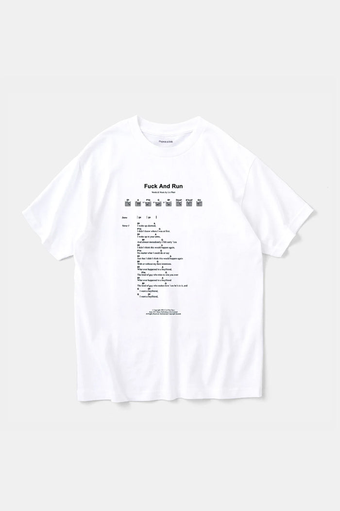 FUCK AND RUN Tee - White / Paper & Ink Cotton Club