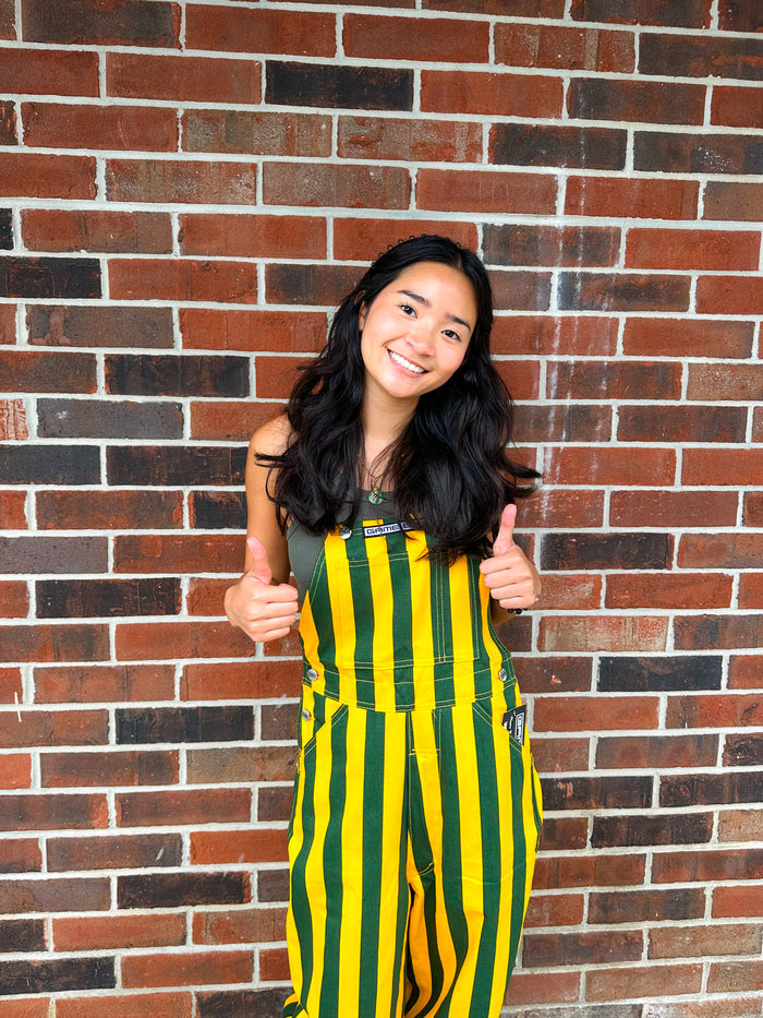 Game Day- Bibs Overalls (Green & Gold) W&M