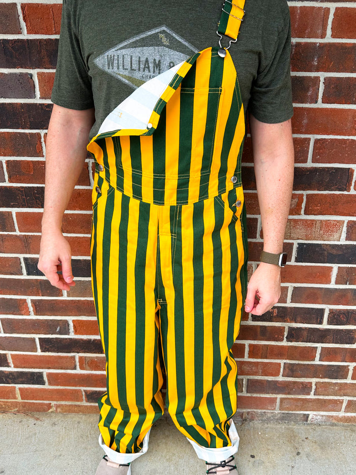 Game Day- Bibs Overalls (Green & Gold) W&M