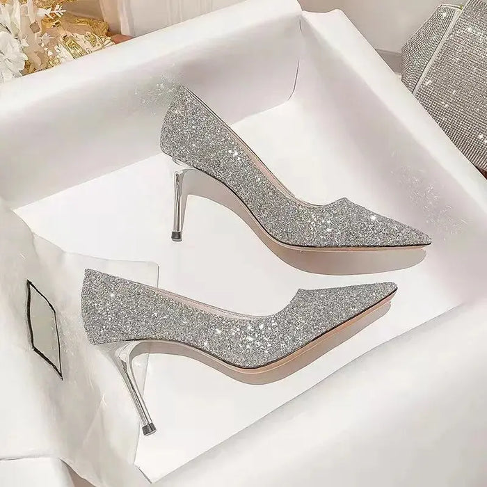 Sequins Glitter Luxury Pointed Heels fashionnsio