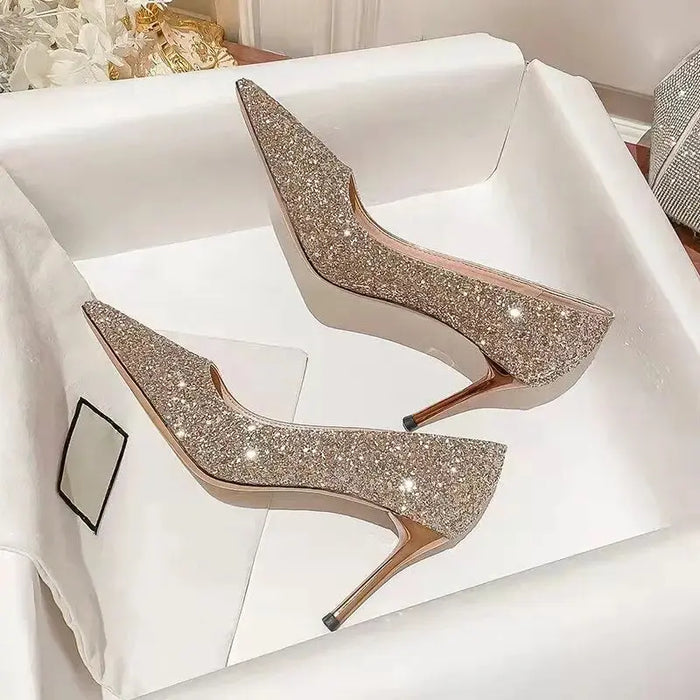 Sequins Glitter Luxury Pointed Heels fashionnsio