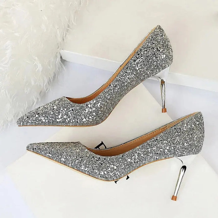 Sequins Glitter Luxury Pointed Heels fashionnsio