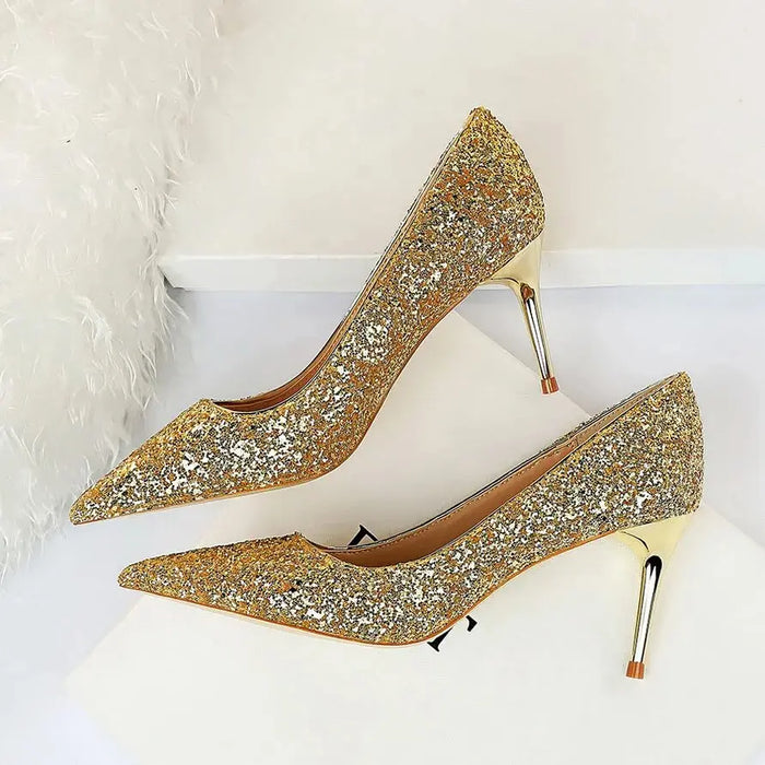 Sequins Glitter Luxury Pointed Heels fashionnsio