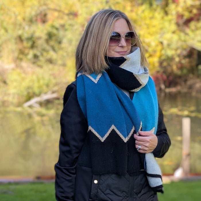 Golden Skies Gift Set – Oversized Scarf & Gold Criss-Cross Bracelet