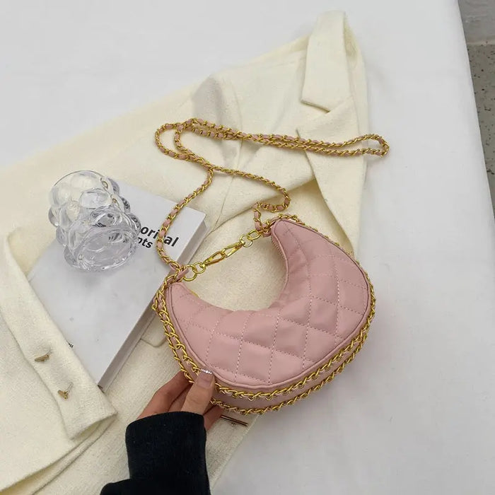 Half Moon Chain Sling Bags fashionnsio