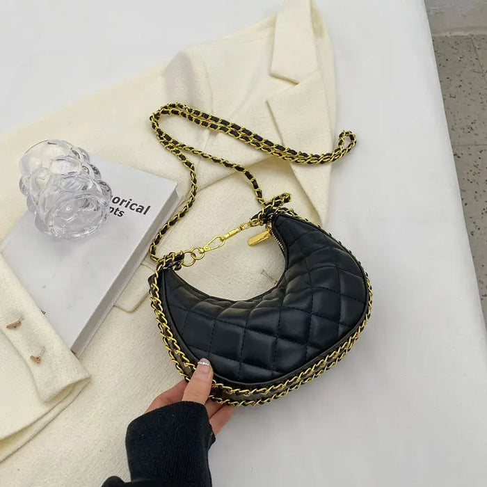 Half Moon Chain Sling Bags fashionnsio