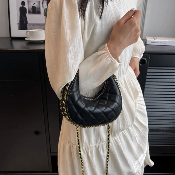 Half Moon Chain Sling Bags fashionnsio