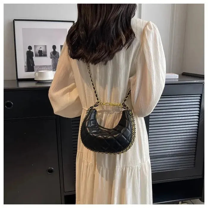 Half Moon Chain Sling Bags fashionnsio