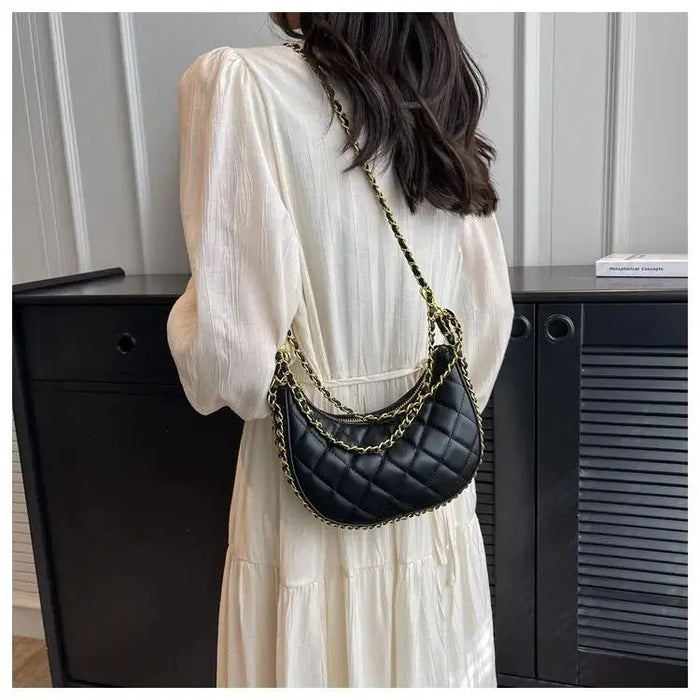 Half Moon Chain Sling Bags fashionnsio