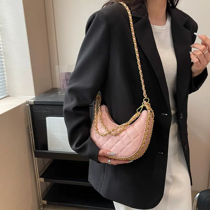 Half Moon Chain Sling Bags fashionnsio