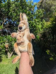 Hansa Red Kangaroo and Joey Hand Puppet