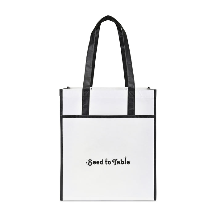 Harlow Laminated Recycled Non-Woven Shopper - Black | Custom Branded | Lemon Print