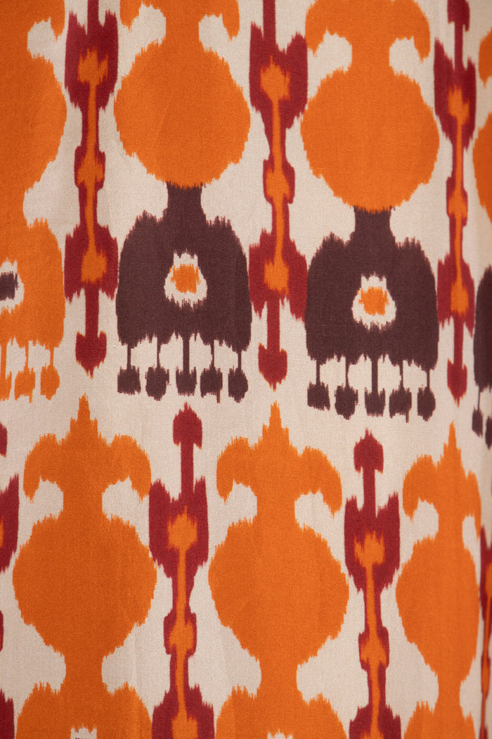 Helen Silk Orange Print Dress