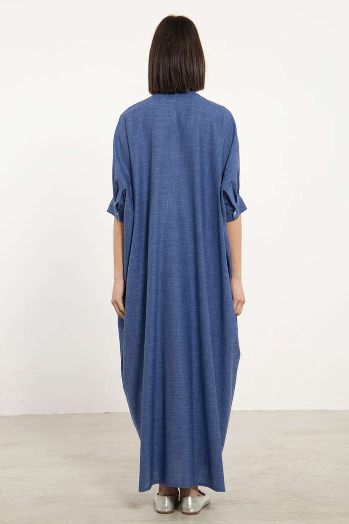 Helen Wool Blend Blue Dress