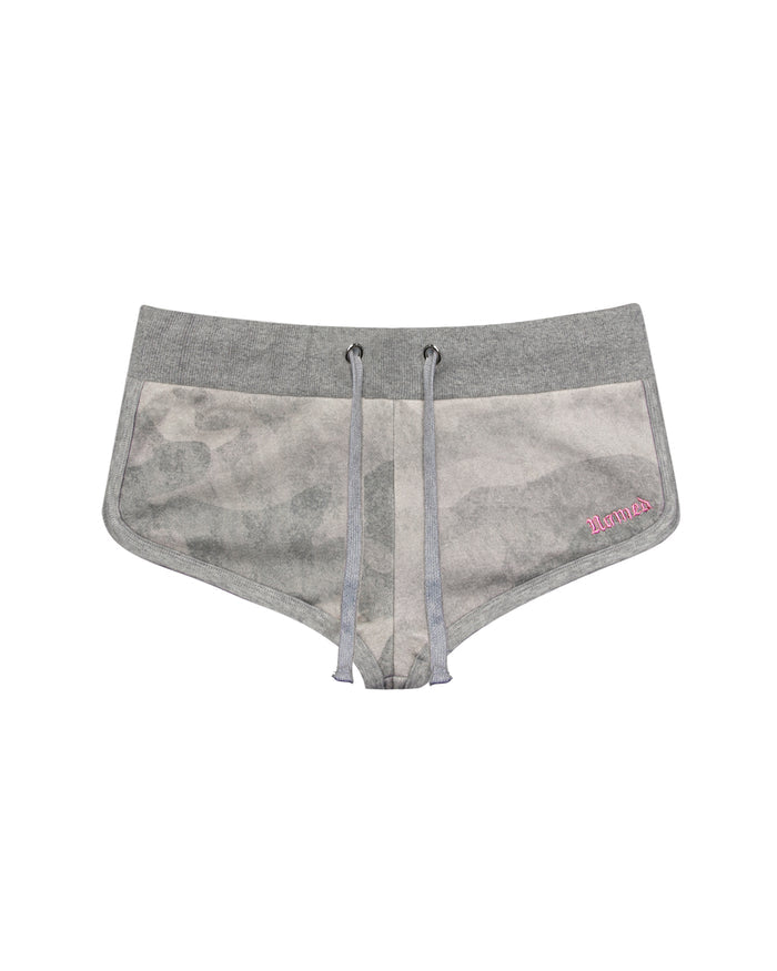 HELL'S FAVORITE RHINESTONE MICRO RACER SHORTS CAMO