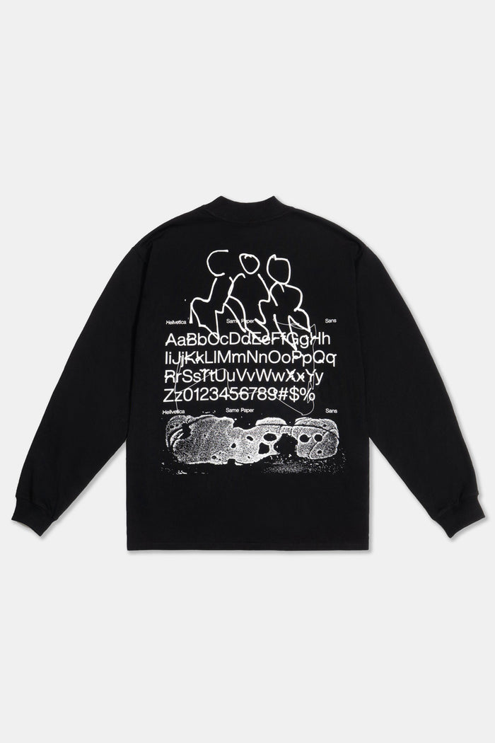 Hellvetica Black Cotton Long-sleeve / samepaper