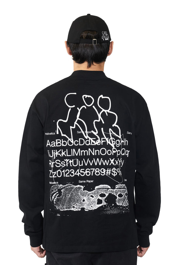 Hellvetica Black Cotton Long-sleeve / samepaper