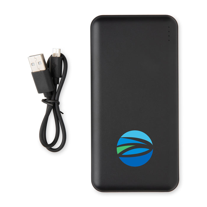 High Density 10.000 mAh Pocket Powerbank - Black | Custom Branded | Lemon Print