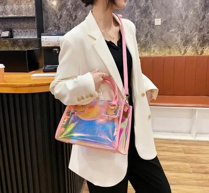 Holographic Transparent Tote Bags fashionnsio