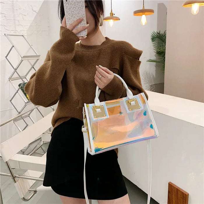 Holographic Transparent Tote Bags fashionnsio