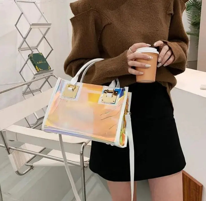 Holographic Transparent Tote Bags fashionnsio