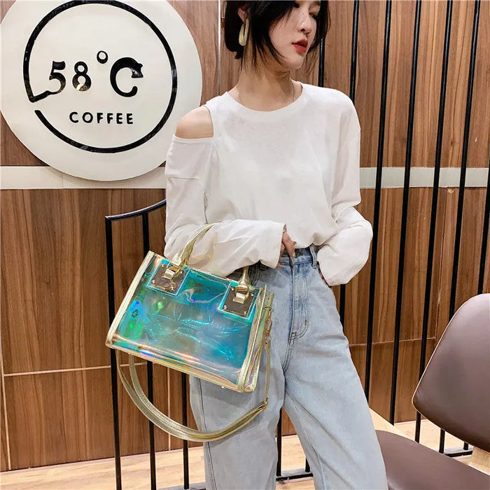 Holographic Transparent Tote Bags fashionnsio