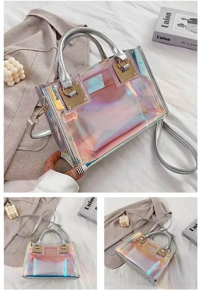 Holographic Transparent Tote Bags fashionnsio