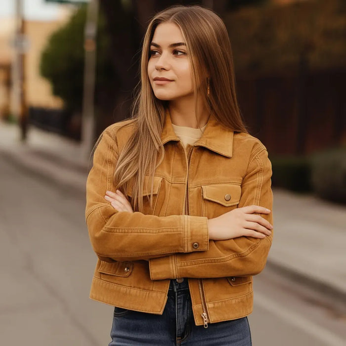 Honey Jacket Tan - Nappa Suede