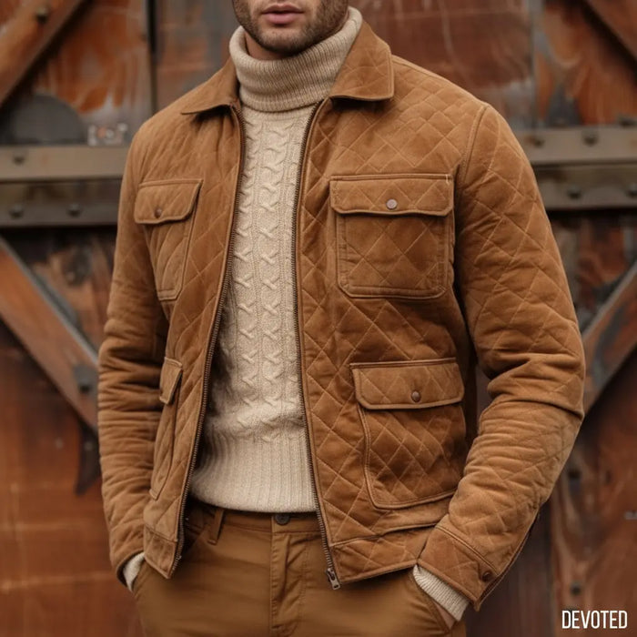 Hornbill Jacket Tan - Nappa Suede