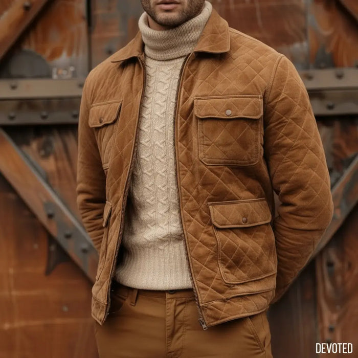 Hornbill Jacket Tan - Nappa Suede