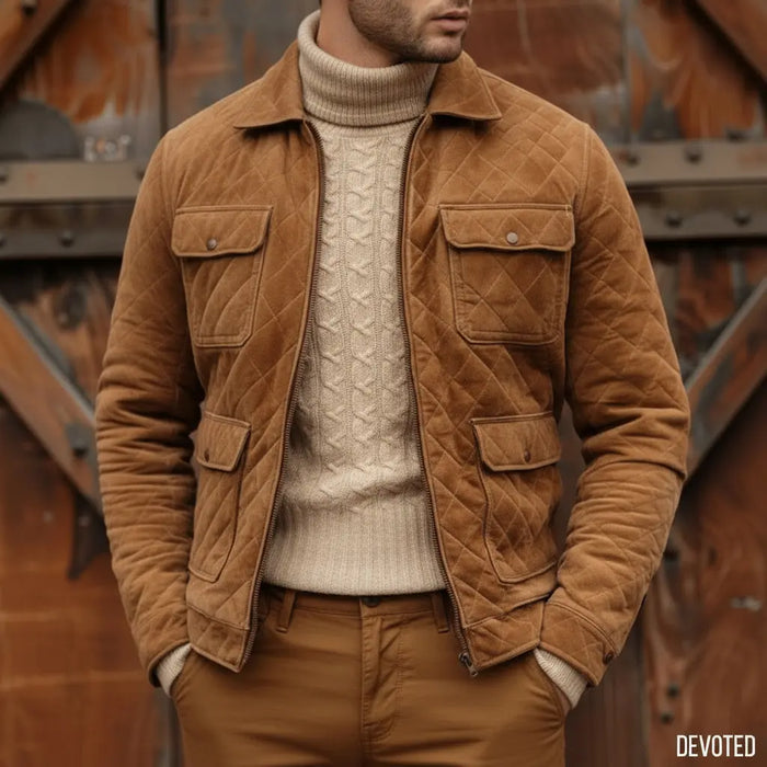 Hornbill Jacket Tan - Nappa Suede