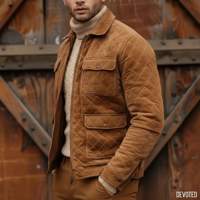 Hornbill Jacket Tan - Nappa Suede