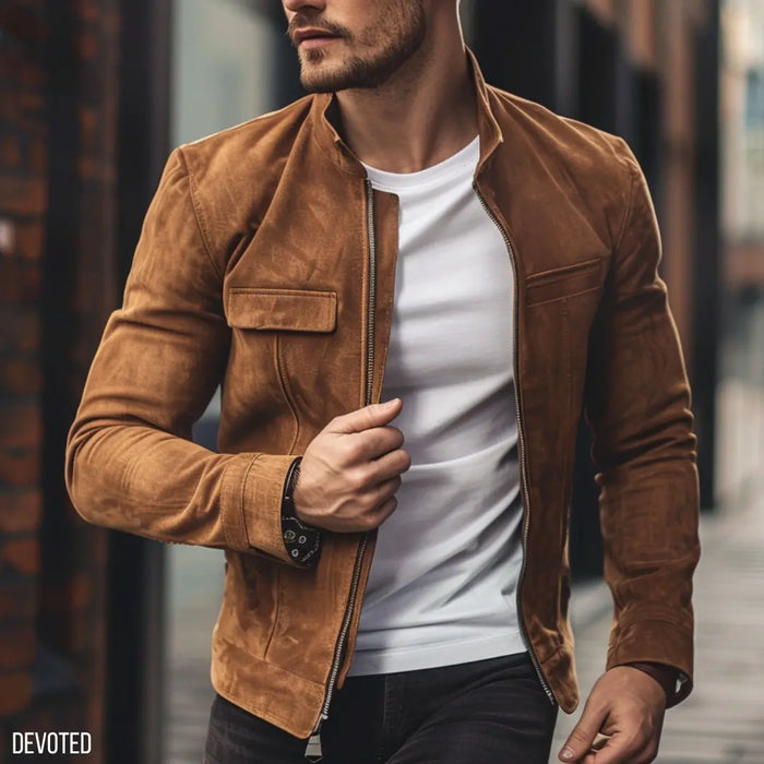 Hunter Jacket Tan - Nappa Suede