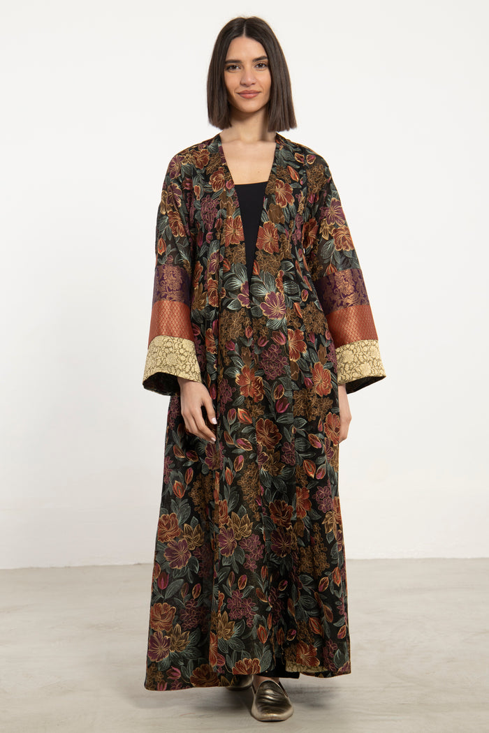Husna Silk Multicolor Abaya