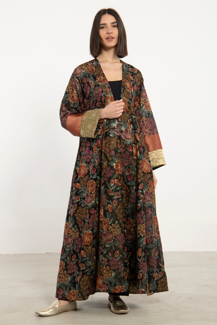 Husna Silk Multicolor Abaya