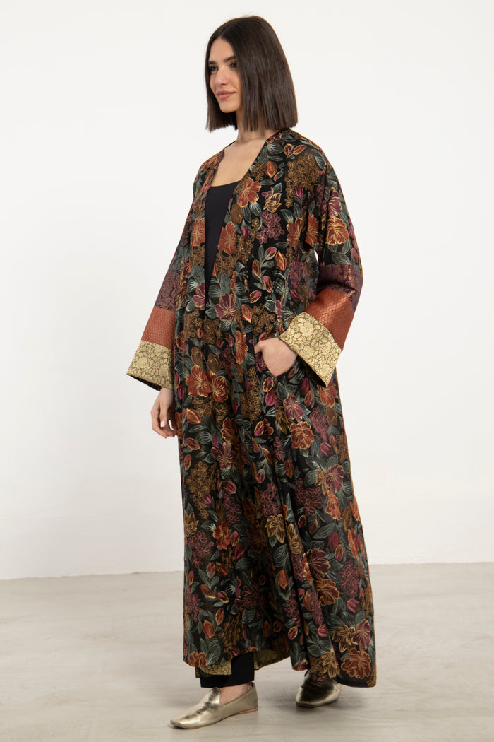 Husna Silk Multicolor Abaya