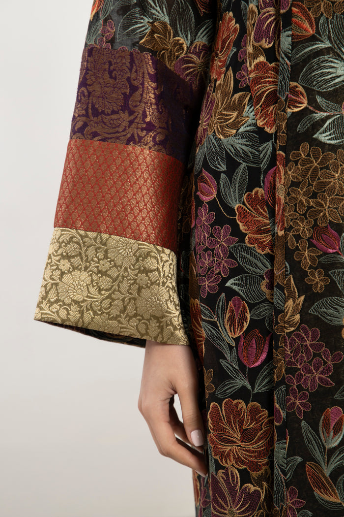 Husna Silk Multicolor Abaya