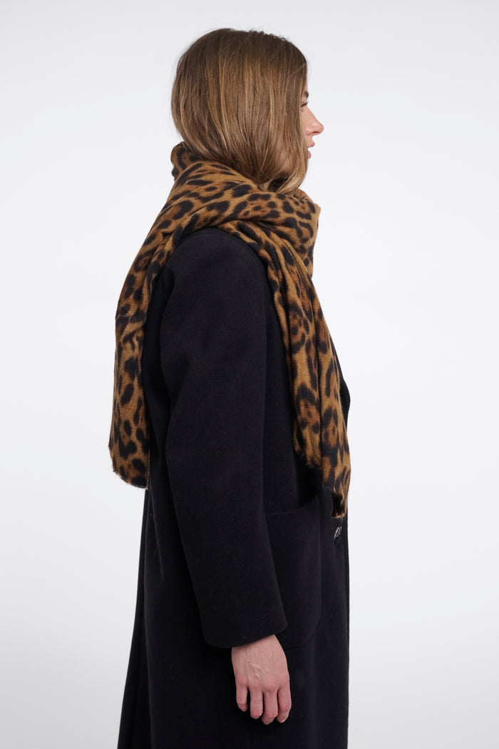 Hutton Scarf with Leopard Print