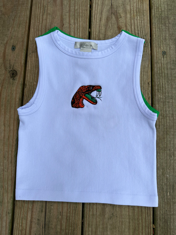 FAMU CG - High Neck Rattler Embroidered Crop Tank