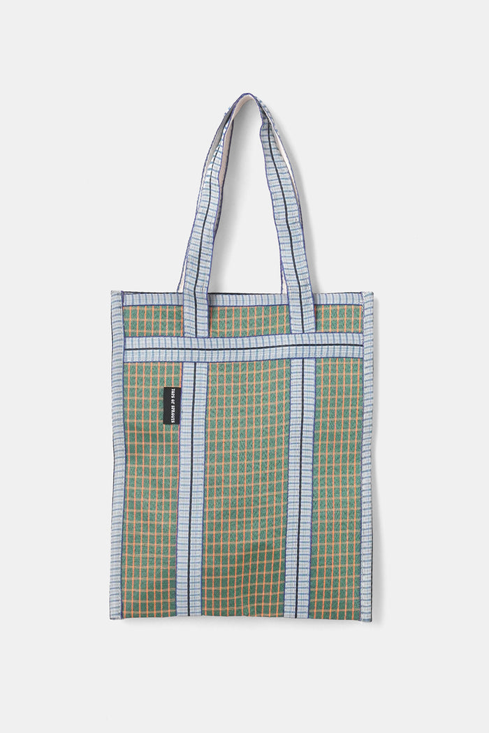 Indian Fabric Book Tote Green / Tops of Sprouts