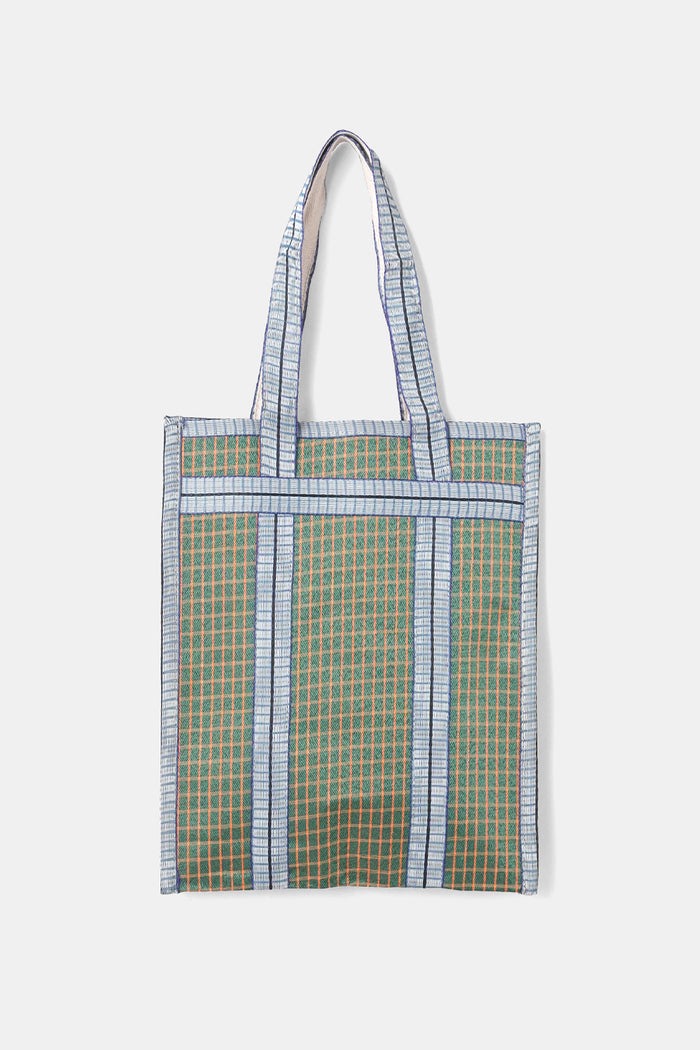 Indian Fabric Book Tote Green / Tops of Sprouts