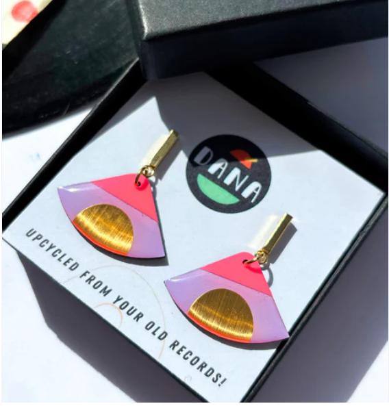 Isla Earrings  Lilac, Neon Pink and Gold
