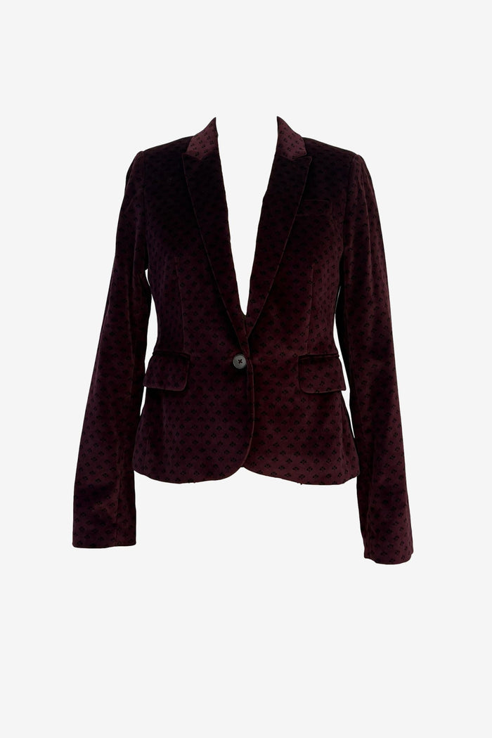 Jack Wills Mulburberry tones Velvet print Blazer