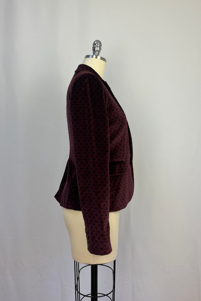 Jack Wills Mulburberry tones Velvet print Blazer