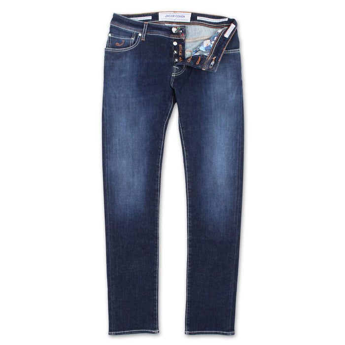 Jacob Cohen - J622 Comf Tan Badge Jeans in Mid Wash - Nigel Clare