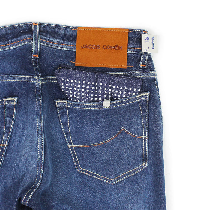 Jacob Cohen - J622 Comf Tan Badge Jeans in Mid Wash - Nigel Clare