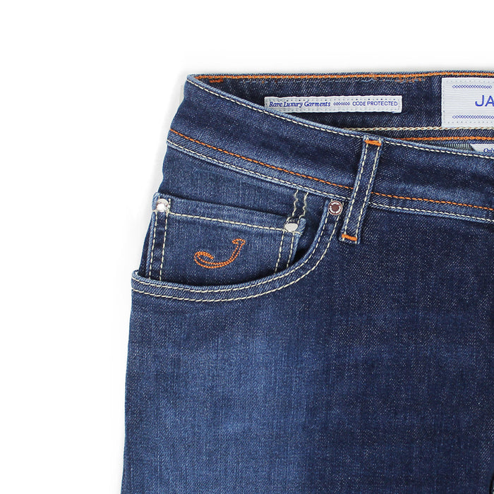 Jacob Cohen - J622 Comf Tan Badge Jeans in Mid Wash - Nigel Clare